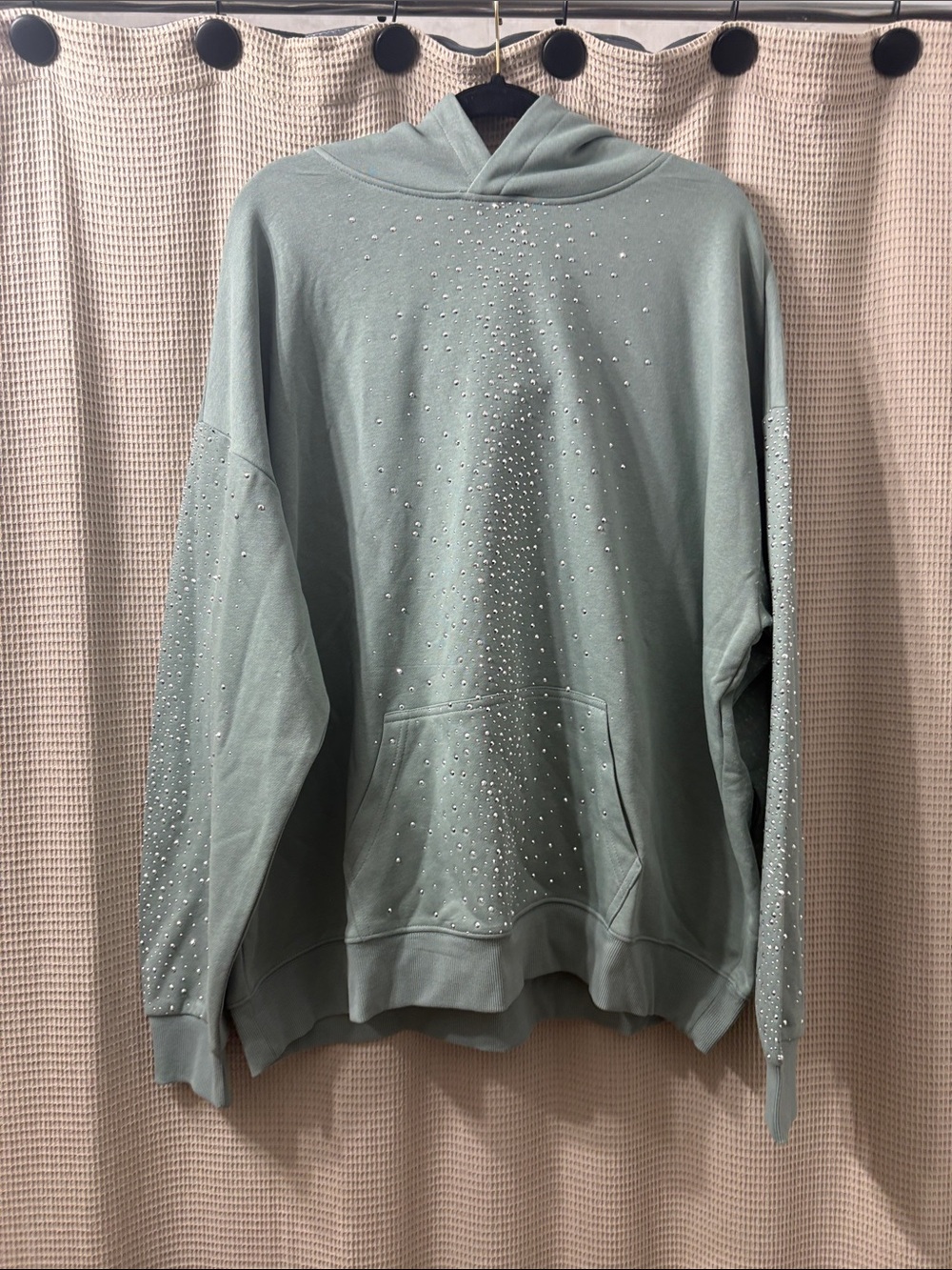 Verselli Embellished Sage Green Men's Hoodie Sweater nwot